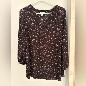 Maternity/Nursing Floral Print Blouse medium
